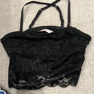 SO Pretty Little Layers Lace Crochet Strapless Bandeau Bralette